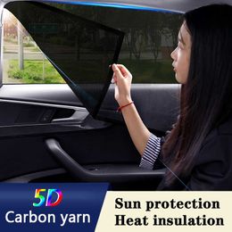 5D Carbon yarn Magnetic auto Side Window Sun Shade UV Protection Curtain Sunshade Mesh Sun Visor Protect Blinds Car Accessories