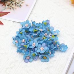 Decorative Flowers 50/100 Pcs Multicolor Small Daisy Flower Head Silk Mini Decoration Home Wedding Headdress Simulation