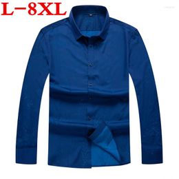 Men's Casual Shirts 8XL Size Large 7XL Plus 6X Autumn Printed Long Sleeve Camisa Male Loose Flower Vintage Men Shirt