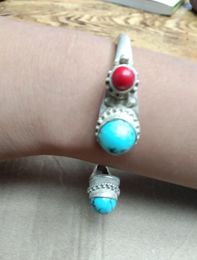 Bangle Tibetan Silver Inlaid Selling Jadeite Open Necklace Bracelet Nepal Vintage Jewelry