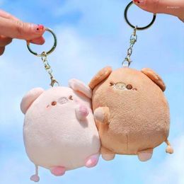 Keychains Keychain Plush Magnetic Couple Pig Cute Creative Toy Kawaii Girl Holiday Gift Magnet Backpack Pendant Key Chains