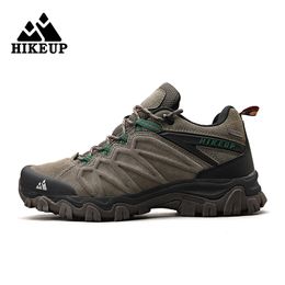 Dress Shoes HIKEUP High Quality Leather Hiking Durable Outdoor Sport Men king LaceUp Climbing Hunting Sneakers 230208
