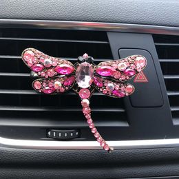 Decorations Car Perfume Clip Ornament Dragonfly Diamond Air Fragrance Vent Freshener Outlet Decoration Auto Interior Trim Accessory Gifts 0209