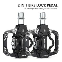 Bike Pedals WEST BIKING MTB Bike Pedals Dual Platform SPD Clipless Bicycle Pedals Sealeds Bearing for MTB Mountain Road Bikes 0208