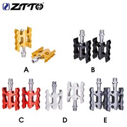 Bike Pedals ZTTO 1 Pair Alloy Bicycle Pedal Steel Axis Non-slip Solid Colour 32 Spikes Biking Bike Pedals Cycle Parts Supplies 0208