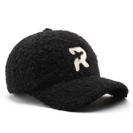 Ball Caps 2022 New Fashion Cap Men Women Solid Cashmere Adjustable Brand High-end Casual Simple Cute Style Warm R Plush Baseball Cap G230209