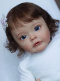 Dolls 60CM Top Quality Real Baby Size Reborn SueSue 3 Month HandDetailed Painting Bebe Doll with Hand rooted Brown hair 3D Skin Tone 230210