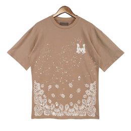 Amari Shirt Mens T-Shirts Letter Print Babysbreath Short Amari T-Shirt Sleeve Men Cashew Flower Amari Short Sleeve Pattern Print T-Shirt 7017