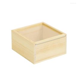 Storage Boxes 1PC Acrylic Glass Packaging Box Gift Immortal Flower Display Holder Travel Case Portable