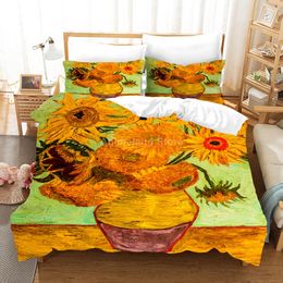 Bedding sets Luxury Van Gogh Oil Painting Set Starry Sky Print Duvet Cover And Pillowcase Queen King Size 3 Pieces Decor Home Textile 230210
