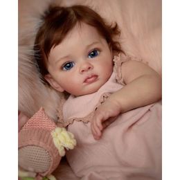 Dolls 60CM Finished Reborn Toddler Girl Doll Tutti Hand Paint Doll High Quality 3D Skin Multiple Layers Painting Visible Veins Gift 230210