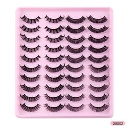 Multilayer Curled Thick Fake Eyelashes Natural Looking Handmade Reusable Russian Curling False Lashes Messy Crisscross Eye Lash Extensions