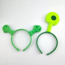 Green Shrek Headband plush Halloween Children Adult Show Hair Hoop Party Costume Item Masquerade Party Supplies