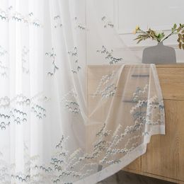 Curtain 2023 Modern Simple Embroidery Small Fresh White Gauze Custom Tulle Curtains For Living Dining Room Bedroom