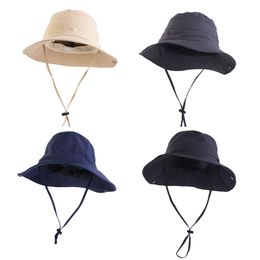 New Men's Summer Cap Mesh Breathable Bucket Hat Women Wide Brim Hat Beach Hats Sun Protector Cap Outdoors UV Protection Hat