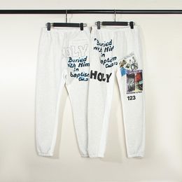 Men's Pants High Street Vintage RRR123 Style Printed Sweatpants Men Women Quality Lettered Pictorial Graffiti Casual