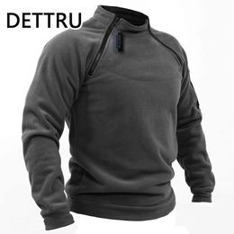 Men's Hoodies Sweatshirts Winter Mens Military Sweatshirt Fleece Zipper Pullover Fashion Men's Solid Colour Loose Lamb Thick Jacket Men Clothing Streetwear 230209