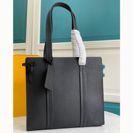 Top Quality Designer Tote Bag Minimalism Women Men Portfolios Cowhide Genuine Leather Medium Plain Handbags Lock Fashion Totes Cross Body Briefcases