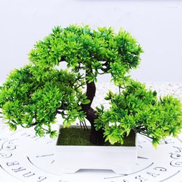 Decorative Flowers Artificial Bonsai Simulation Potted Flower Fake Tree Plastic Flowerpot Indoor Home Wedding Party Decoration Holiday Gift