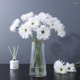 Decorative Flowers 3Pcs Single Branch Gerbera Artificial Silk Flower For Home Living Room Decoration Wedding Bouquet Pography Props Fake