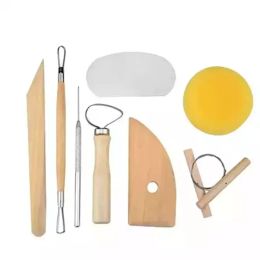 8pcs/set Reusable Diy Pottery Tool Kit Home Handwork Clay Sculpture Ceramics Moulding Drawing Tools Wholesale