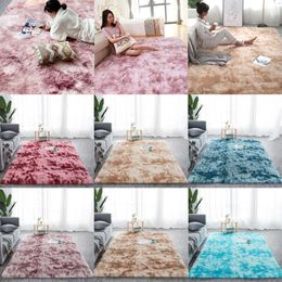 Carpets Nordic Tie-dye Carpet Bedside Bedroom Plush Blanket Living Room Fluffy Warm Floor Mat Soft Rectangle Large Rug Home Decor