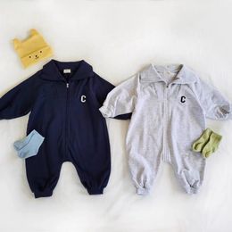 Rompers Spring Baby Romper Infant Boys Girls Long Sleeve Casual Jumpsuit Fashion born Toddler Letter Print Clothes 230209