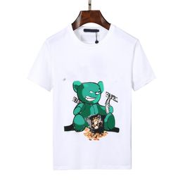 2023 Mens designer Mens t shirts Summer Chest front bear letter Embroidery letters print T Shirt Streetwear cotton women luxurys Tshirts Clothing white