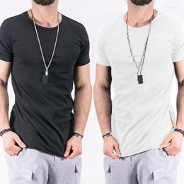 Men's T Shirts Men's Hip Hop T-shirt Short Sleeve Casual Men Shirt Solid Swag Man Streetwear Tee Round Collar Tops Male Clothing