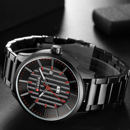 CURREN Fashion Quartz Men Watches Stainless Steel Strap Wristwatches Casual Calendar Man Watch Male Business Relogio Masculino311p