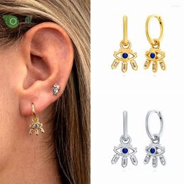 Hoop Earrings 925 Sterling Silver Needle Fashion Devil's Eye 24K Gold 2023 Luxury For Women Premium Jewelry