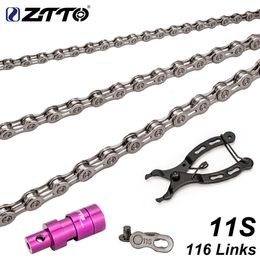ZTTO 11 Speed Bicycle Chain 116 Links 11s 22 s MTB 11speed Mountain Road Bike Chains Cutter Instal Tool Missing Link Connector 0210