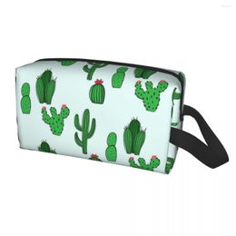 Cosmetic Bags Cute Desert Cactus Succulents Toiletry Bag For Women Cacti Plants Makeup Organizer Lady Beauty Storage Dopp Kit Box