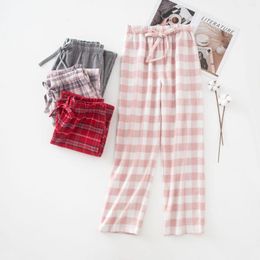 Women's Sleepwear 2023 Autumn Winter Women Cotton Sleep Bottoms Female Plus Size Night Trousers Ladies Casual Plaid Home Pyjama Pants S-XXL