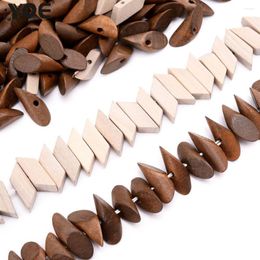 Beads IYOE 30/50/100pcs 22mm Natural Wood Geometric Spacer Bead For Handmade Craft Home Ornaments DIY Jewellery