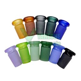 Colour Glass Adapter Converter 18mm 14mm 10mm Hookah Bowl Accessory Full Coloured Male to Female Ground Joint for Water Bong Rigs YAREONE Wholesale