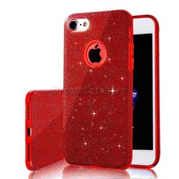 3 in 1 Glitter Case for iPhone 14 pro max 13 12 11 PC TPU Clear Bling Cover Skin Shell for Smart Phone