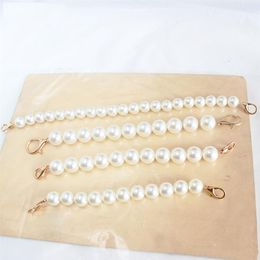 New Faux Pearl Beaded Design Shoulder Bag Strap Women Handbag Strap 22-32cm Length Lady Replacement Obag Handles Bag Accessories291O