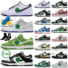 2023 designer Shoes Panda Pink Team Green White Black Sneakers Georgetown Sail Coast Lows Unc Strangelove Chicago Gai Men Women Trainers size 13