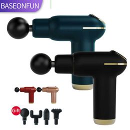 BASEONFUN Heat Compression Gun Deep Muscle Tissue Impact Massage Machine is used to relieve pain in the body and neck 0209