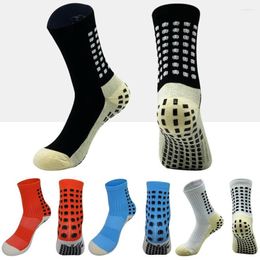 Sports Socks Football Adults Men Women Cotton Non-Slip Silicone Towel Bottom Soccer Basketball Anti Slip Grip