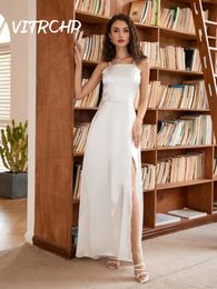 Runway Dresses Sleeveless White Satin Cocktail Dresses for Women Off Shoulder Sexy Party Prom Gown Elegant Formal Evening Vestidos De Fiesta 230210