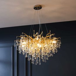 Lights Modern Luxury Crystal Ceiling Chandelier K9 for Table Dining Living Room Bedroom Home Decor Pendant Lighting Lusters Luminaires 0209