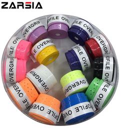 Sweatband Assorted color60 pcs ProFile High quality Tennis Overgrip perforated sticky feel Tennis Rackets Grips Badminton Overgrip 230210