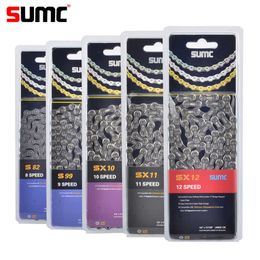 s SUMC 9/10/11/12 Speed MTB Mountain Road Bike for SHIMANO Campagnolo Half Hollow Bicycle Chain 116L 0210