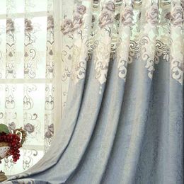 Curtain Water-soluble Curtains For Living Dining Room Bedroom Hollow Italian Velvet Embroidered Custom Shading Window Luxury