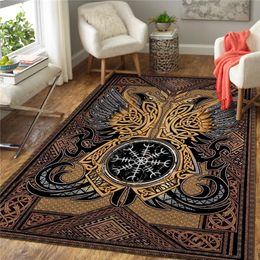 Carpets Viking Tattoo Rug 3D All Over Printed Carpet Mat Living Room Flannel Bedroom Non-slip Floor 06Carpets CarpetsCarpets