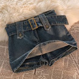 Women's Shorts Women's Denim Trousers Culottes Summer Fat Sister Skirt Anti - Slip A-line Hip Wrap Womens Biker Women Jean