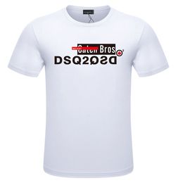 cotton fabric Men's t-shirt DSQ2 summer style dsq letter d2 design casual O-Neck short sleeve tees color white black 0033