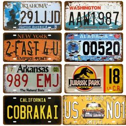 Car License Plate Metal Painting USA Vintage License TEXI Metal Tin Signs Plaque Poster Motor Bar Club Wall Garage Wall Decoration New York Decor size 30X15CM w01
